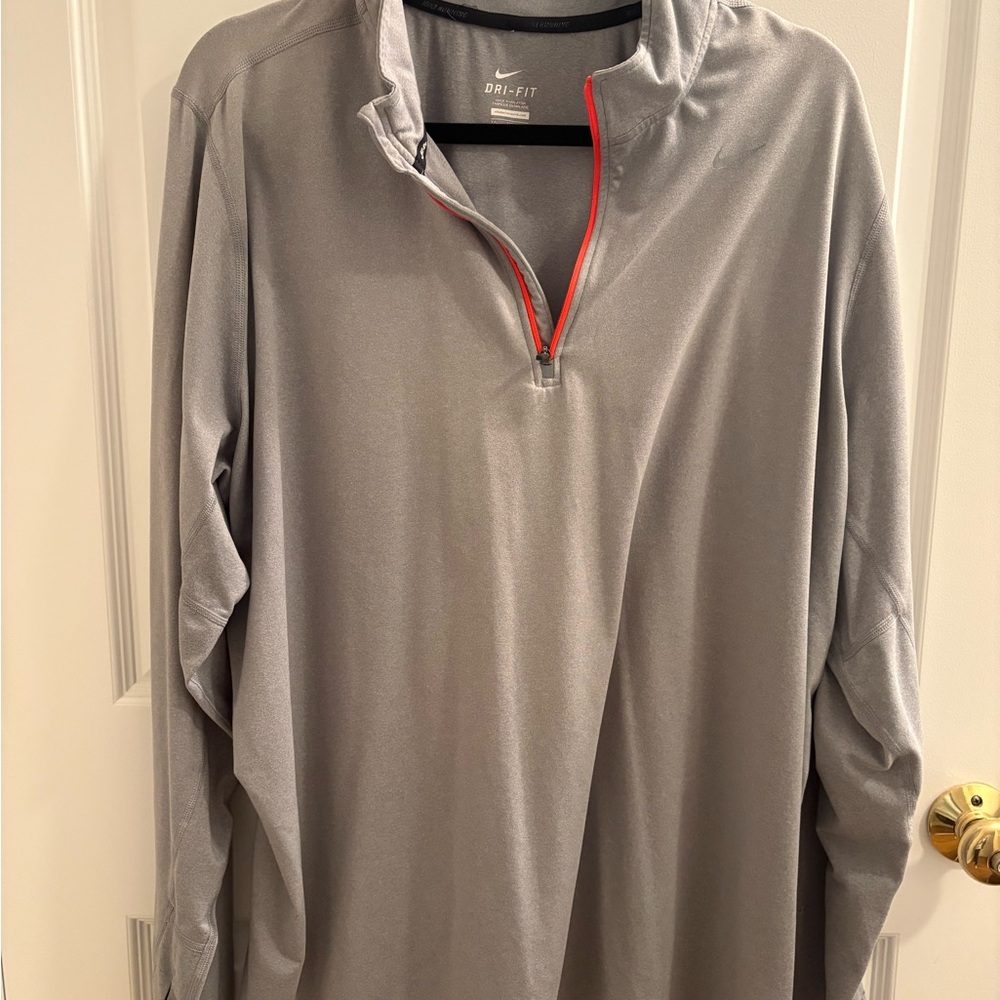Nike Heather Gray Dri-FIT Quarter Zip